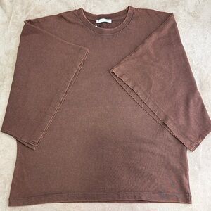 Zara Women's Washed Cape Sleeve T-shirt - Size XL